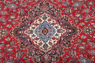 PERFECT VINTAGE TRADITIONAL FLORAL LARGE RED AREA RUG HAND - KNOTTED WOOL 10 ' X13 ' 5