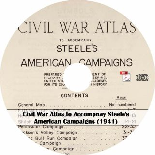 1941 American Campaigns Civil War Atlas - Maps History Book On Cd