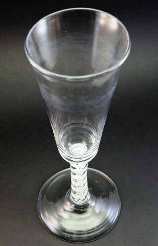 c1770 ANTIQUE 18thC GEORGIAN GEORGE III TALL ALE GLASS,  SPIRAL OPAQUE TWIST STEM 4