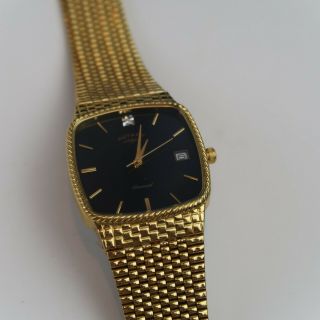 Vintage Mens Gold Electroplated Diamond Rotary Wrist Watch G3029 UCAR364 3
