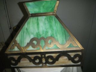 Antique Arts & Crafts Slag Glass Lamp Shade - For Repair/restoration 12 " Square