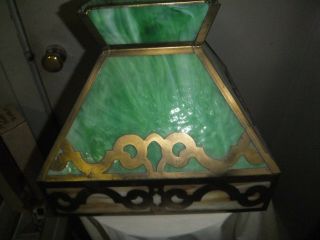 Antique Arts & Crafts Slag Glass Lamp Shade - For Repair/Restoration 12 
