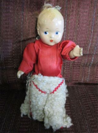 Vintage Early All Composition Vogue Ginny Doll Toddles Cowboy Tlc