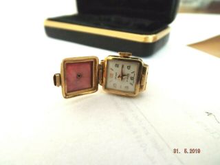 Arcadia Antique Vintage 9ct Rolled Gold Ring Watch Swiss Made Wind Up