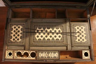 Large Victorian Anglo - Indian Sadeli Ware Jewellery/trinket Box