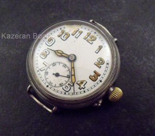 Antique Francois Borgel Solid Silver Case Trench Watch Wristwatch 1916