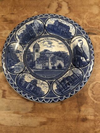 Antique Rowland Marsellus " Souvenir Of Williams College " Flow Blue Plate