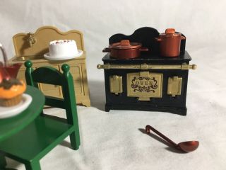 Calico critters/sylvanian families Vintage Kitchen Furniture Double Side Cabinet 4