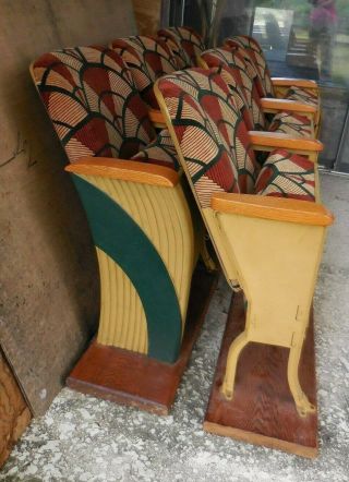 Art Deco HEYWOOD WAKEFIELD Opera House Theater Chair Seats 5