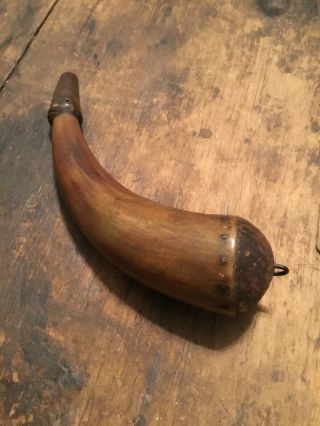 Revolutionary War 18th Century Carved Tip Dome End Southern 6 Inch Priming Horn