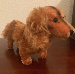 Steiff Waldi Dachshund Dog Vintage Stuffed Animal Mohair No Tags Long Hair