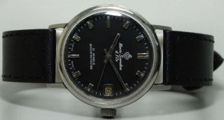 Vintage Henri Sandoz Winding Mens Swiss Wrist Watch Old s498 Antique 2