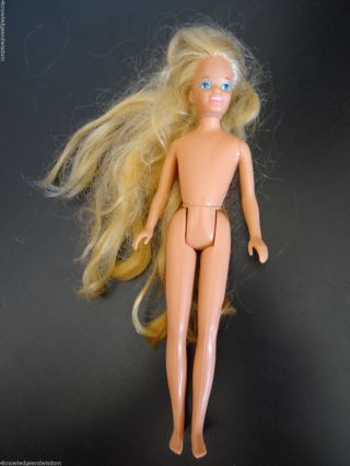 Vintage Mattel Blonde Skipper Doll Nude Barbie Bendable Legs Blonde Hair Blue