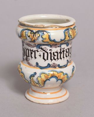 Wonderful Antique 18thc Italian Faience Tin Glaze Delft Albarello Drug Jar Vase