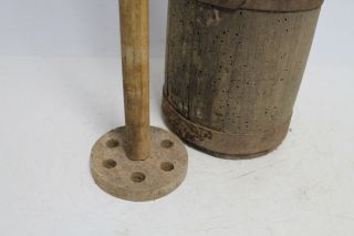 Antique Primitive Old Big Wooden Hand Made Butter Churn from whole tree 2