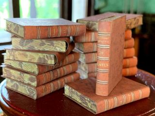 Miniature Dollhouse Artisan Ken Blythe Uk 10 Custom Books Antique Style Volumes
