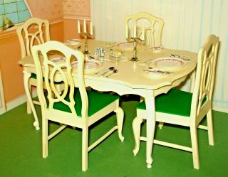 Vintage Pedigree Sindy Dining Table And Chairs With Accessories 3