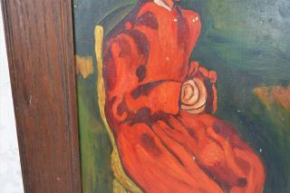Antique 1920 ' s Oil Painting Portrait of Cardinal Religious Figure Signed Listed 4