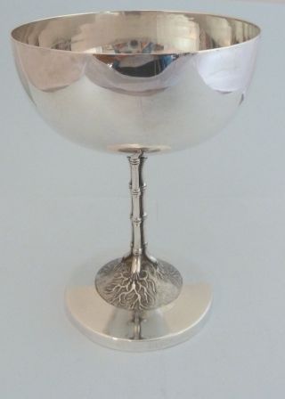 Late 19th/ Early 20th C.  Chinese Solid Silver Bamboo Goblet.  Luen - Wo,  Shanghai