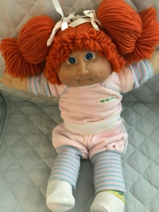 Early Jesmar Cabbage Patch Girl - Made In Spain Freckles Red Pigtails