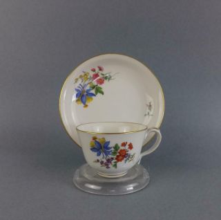 Antique Meissen Dresden Floral Porcelain Cup And Saucer 3