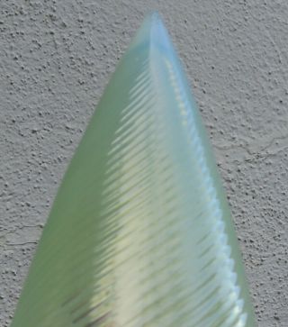 2 Antique Vaseline glass shade PART Newel post lamp sconce Vintage Uranium Opali 3