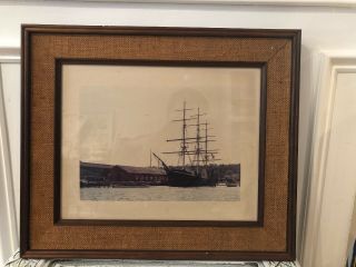 Vintage Photograph Black And White Ship Naval Framed