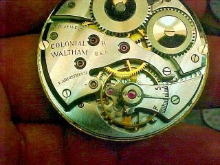 Waltham 40MM 21J Fancy Dial Colonial R 5 Adjustments O/F Pendantset Nickel Move 4