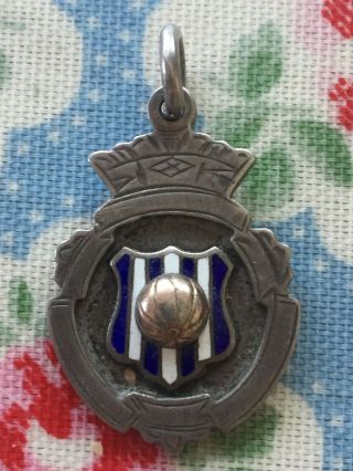 Antique Silver & Enamel Football Fob Medal 1936 - 37 West Brom Wba Colours?
