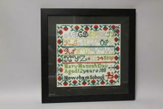 One Of A Pair A 19th C Signed Sampler Mary Hannah Day Aged 12 Years 1881 2
