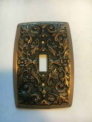 Vintage Holton Prod.  Inc Metal Light Switch Plate 3050 Aged Copper