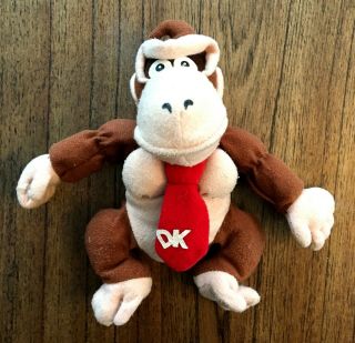 Donkey Kong Vintage Nintendo 64 N64 Stuffed Plush Beanie Doll Bd&a 1997 Retro