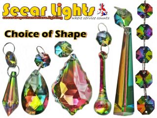 Chandelier Cut Glass Crystals Droplets Parts Drops Ab Colour Antique Quality Bn