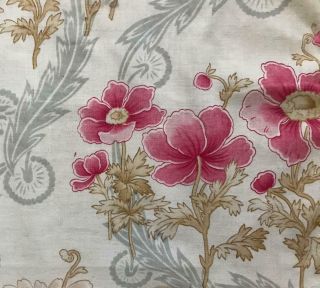Late 19th Century French Fine Linen Cotton,  Poppies 228.