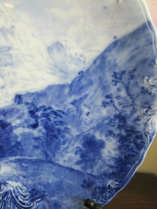 Antique Flow Blue J & C Meakin Hanley England Charger Plate Semi - Porcelaine 5