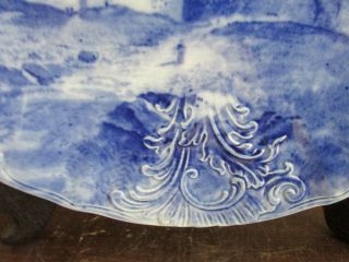 Antique Flow Blue J & C Meakin Hanley England Charger Plate Semi - Porcelaine 6
