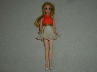 Dawn Doll Topper Toys 1970s Vintage Outfit Coral Creme Dress W Shoes Siia