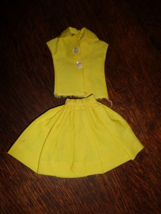 Vintage Vogue Jill Miss Revlon Sized Yellow Skirt & Top Outfit Nm