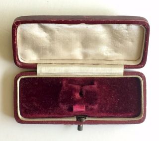 Antique Vintage Leather - Look W/velvet Satin Jewel Case Box Presentation Box Red