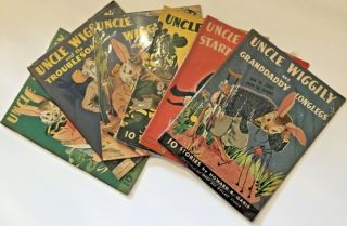Vintage Set Of 6 1943 Uncle Wiggily Series Of 10 Stories Books By Howard Garis