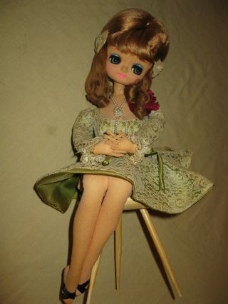 Vintage 17 " Big Eye Pose Bradley Boudoir Sitting Doll Korea 60 
