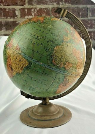 Vintage 8 Inch George F Cram Terrestrial World Globe