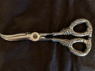Pair Antique Sterling Silver Handled Grape Shears 6 3/8”
