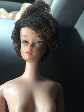 Vintage 1962 Barbie Bubble Cut Doll Brunette Straight Leg