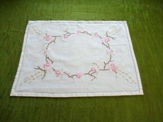 VINTAGE TRAY CLOTHS - HAND EMBROIDERED - COL.  of 3 3