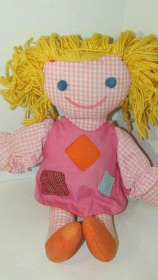 Madame Alexander Vintage Pink Gingham Check Cloth Rag Doll Funny On Brady Bunch