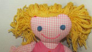 Madame Alexander vintage pink gingham check cloth rag doll Funny on Brady Bunch 2