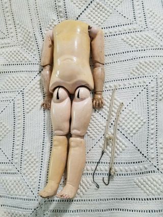 17.  5 " Antique German Ball Jointed Doll Body Composition/wood For Bisque Head