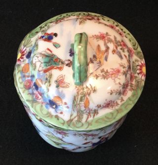 19th c.  Kutani Hand Painted Japanese Eggshell Porcelain Biscuit Barrel 4