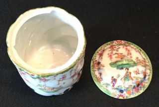 19th c.  Kutani Hand Painted Japanese Eggshell Porcelain Biscuit Barrel 5